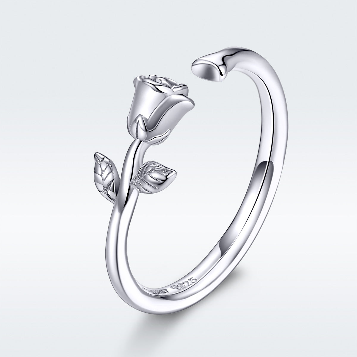 Bague de fiançailles en argent sterling S925 plaqué platine pour femmes