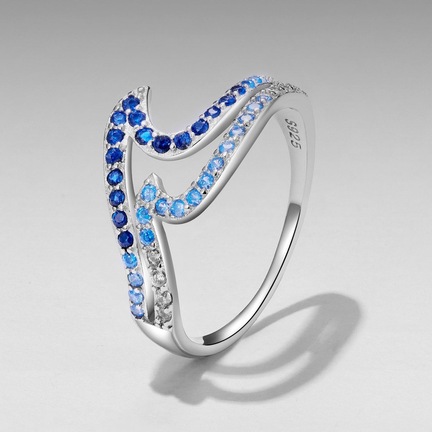 Elegant 925 Sterling Silver White Gold Plated CZ Ring for Women