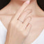 925 Sterling Silver Platinum Plated CZ Pavé Setting Ring - Size 5.0