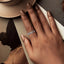 Bague élégante en argent sterling 925 et or blanc - Taille 6.0