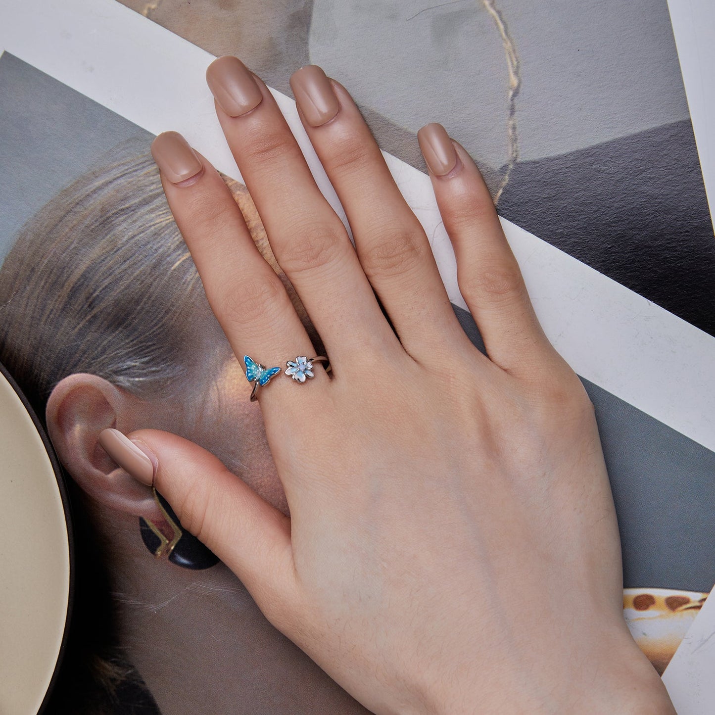 Bague en Opale Nanomètre en Argent Sterling 925 Élégante