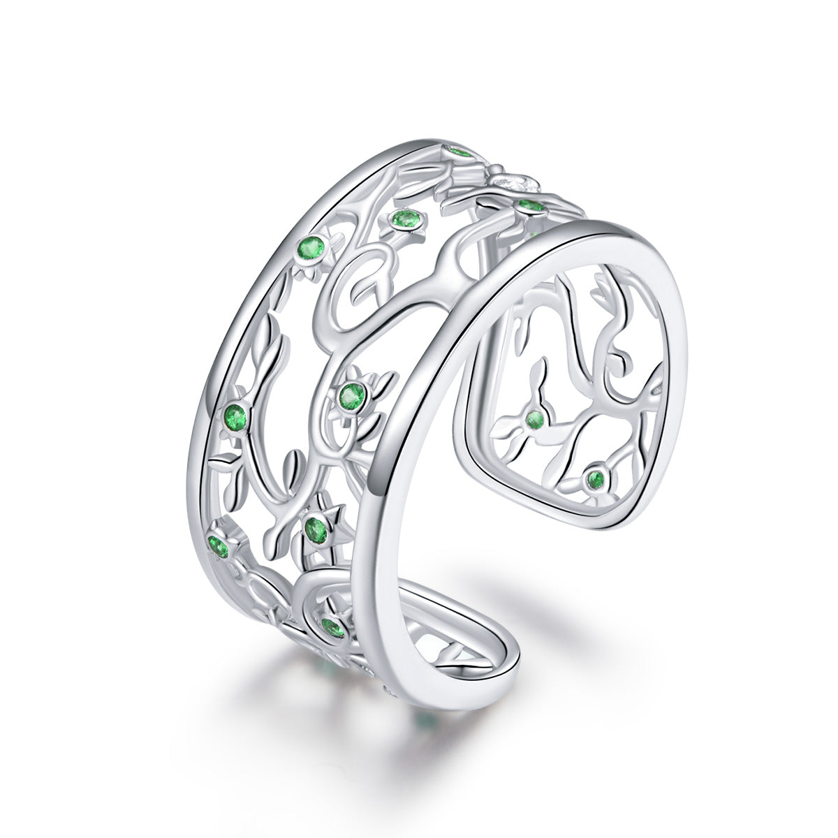 Anillo de Compromiso CZ con Engaste Pavé de Plata Esterlina S925