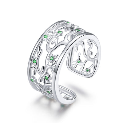 Anillo de Compromiso CZ con Engaste Pavé de Plata Esterlina S925