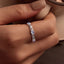 Bague en argent sterling S925 plaquée platine de 4 mm pour femmes - Taille 6.0