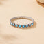 Anillo de Turquesa Sintética de Plata de Ley 925 - Talla 6.0