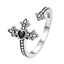 Bague en argent sterling 925 avec pavé en CZ et finition argent oxydé