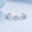 Bague en argent sterling S925 plaquée platine de 4 mm pour femmes - Taille 6.0