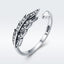 Bague en argent sterling 925 avec pavé en CZ en forme de feuille pour femmes
