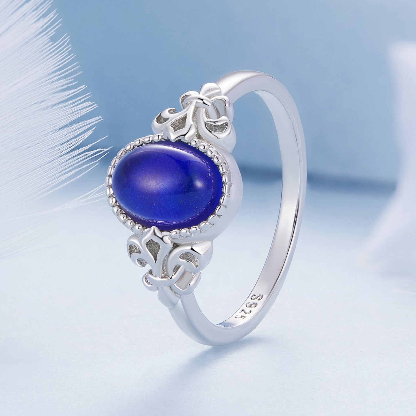 Bague élégante en argent sterling 925 avec verre transparent - Taille 6.0