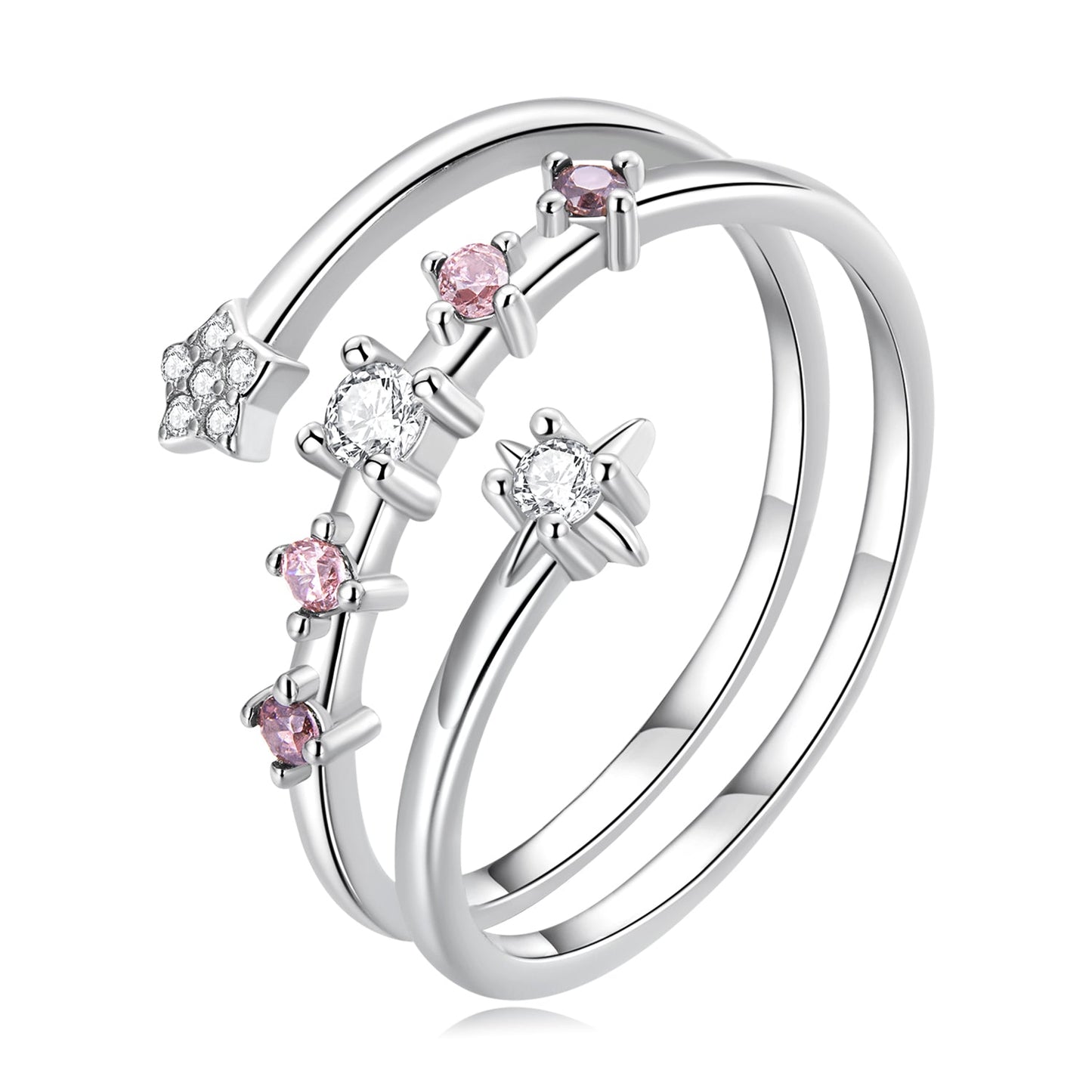 Bague de fiançailles élégante en argent sterling 925 avec pavé en CZ