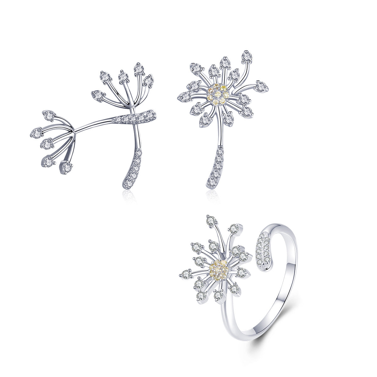 Bague de fiançailles élégante en argent sterling 925 avec CZ