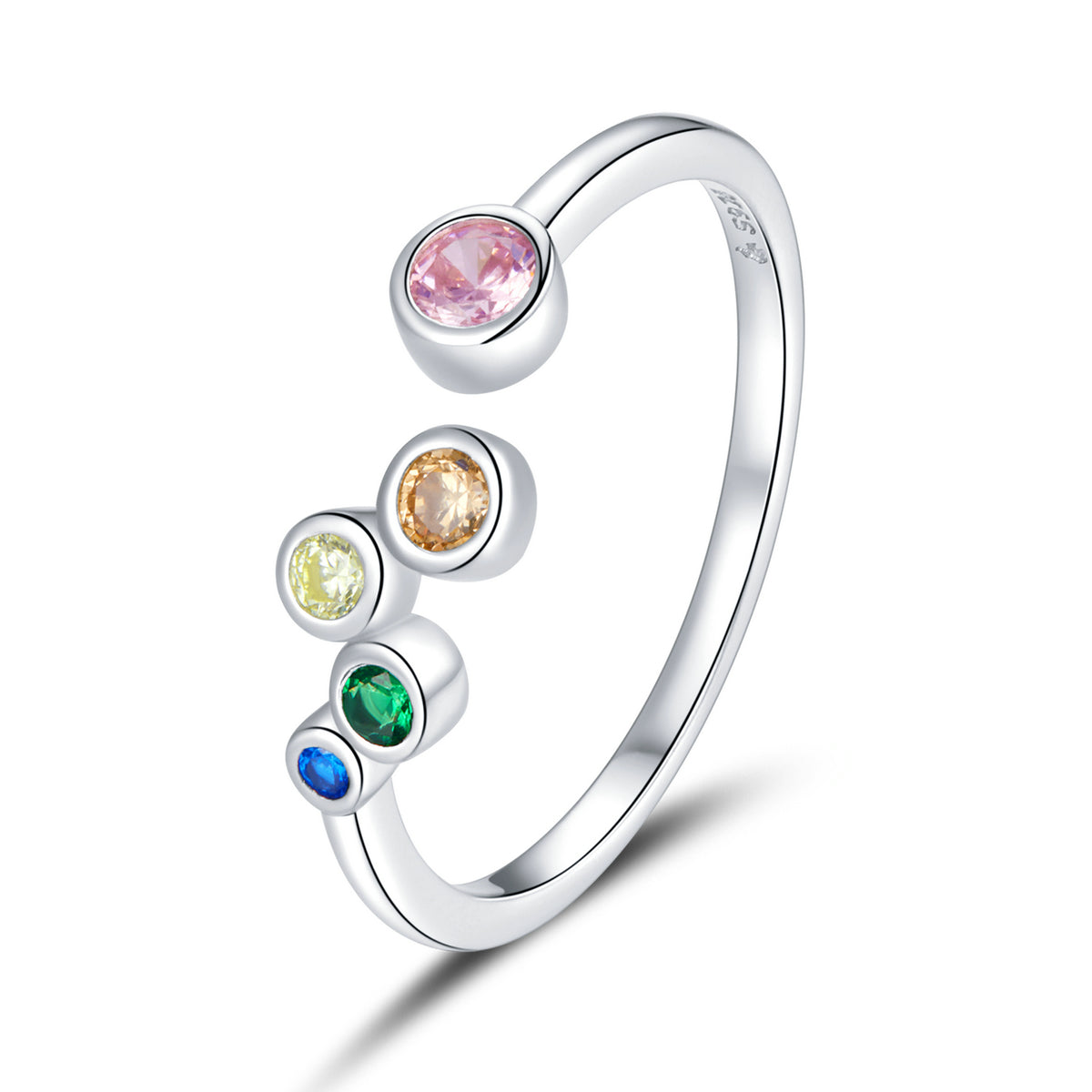 Bague de fiançailles en argent sterling 925 avec pavé en CZ