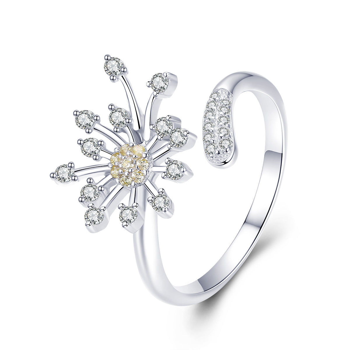 Bague de fiançailles élégante en argent sterling 925 avec CZ