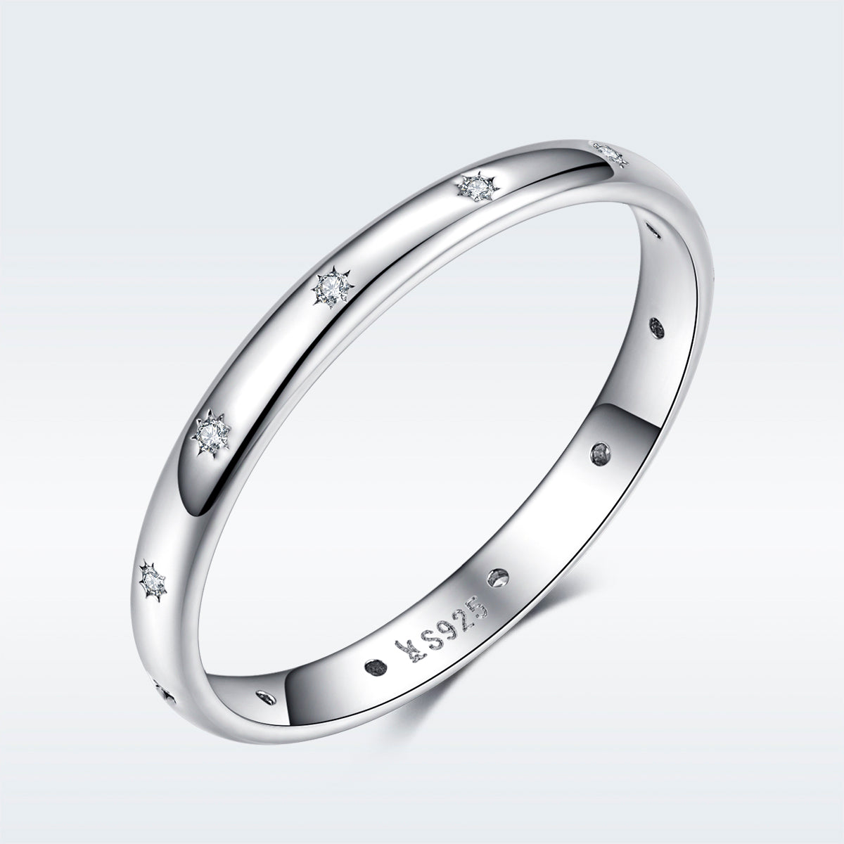 Bague pavé en CZ en argent sterling 925 élégant pour femmes - Taille 6.0