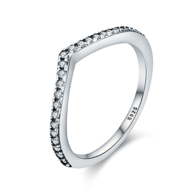 Elegant 925 Sterling Silver Engagement Ring for Women - Size 6.0
