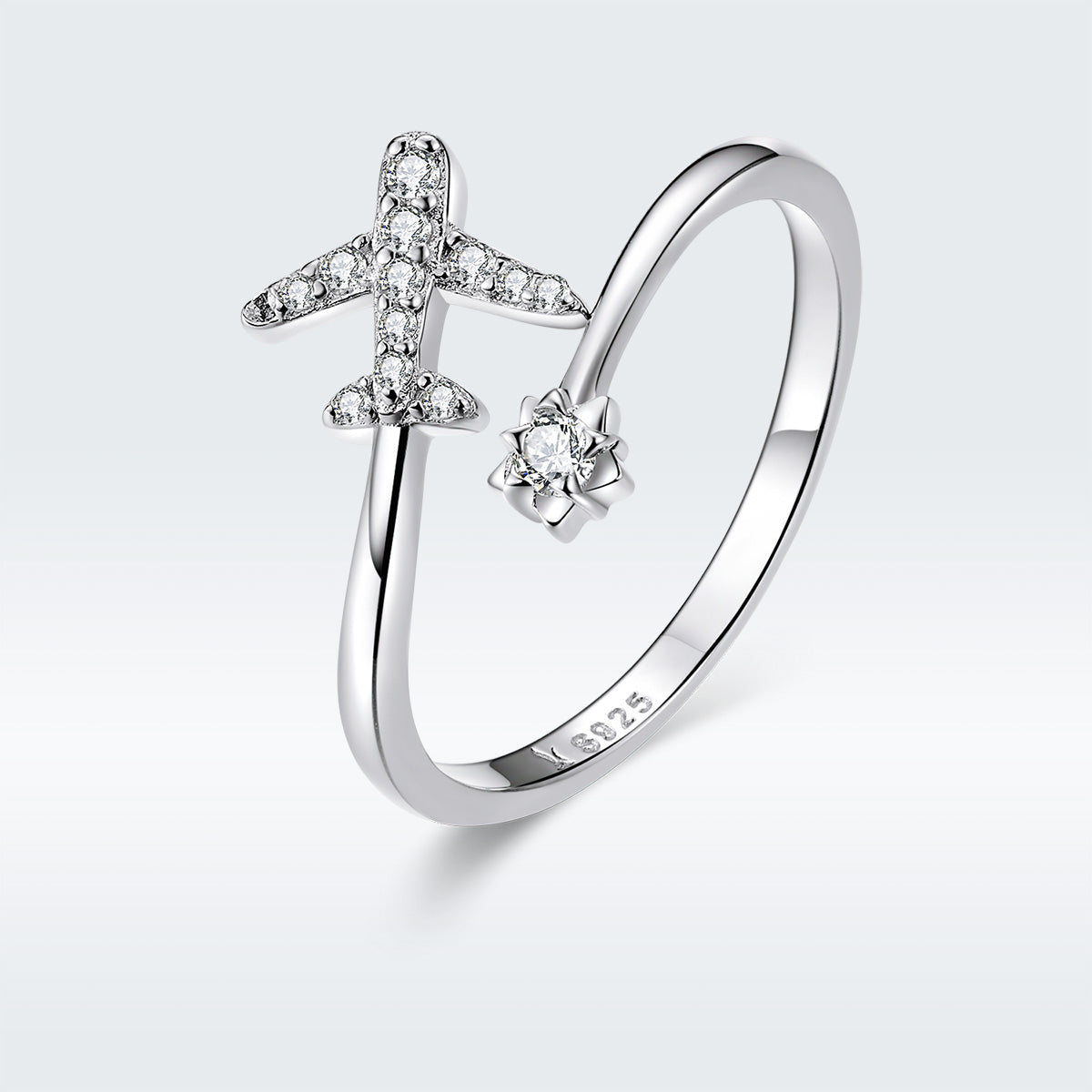 Anillo de Compromiso Elegante de Plata Esterlina 925 con CZ