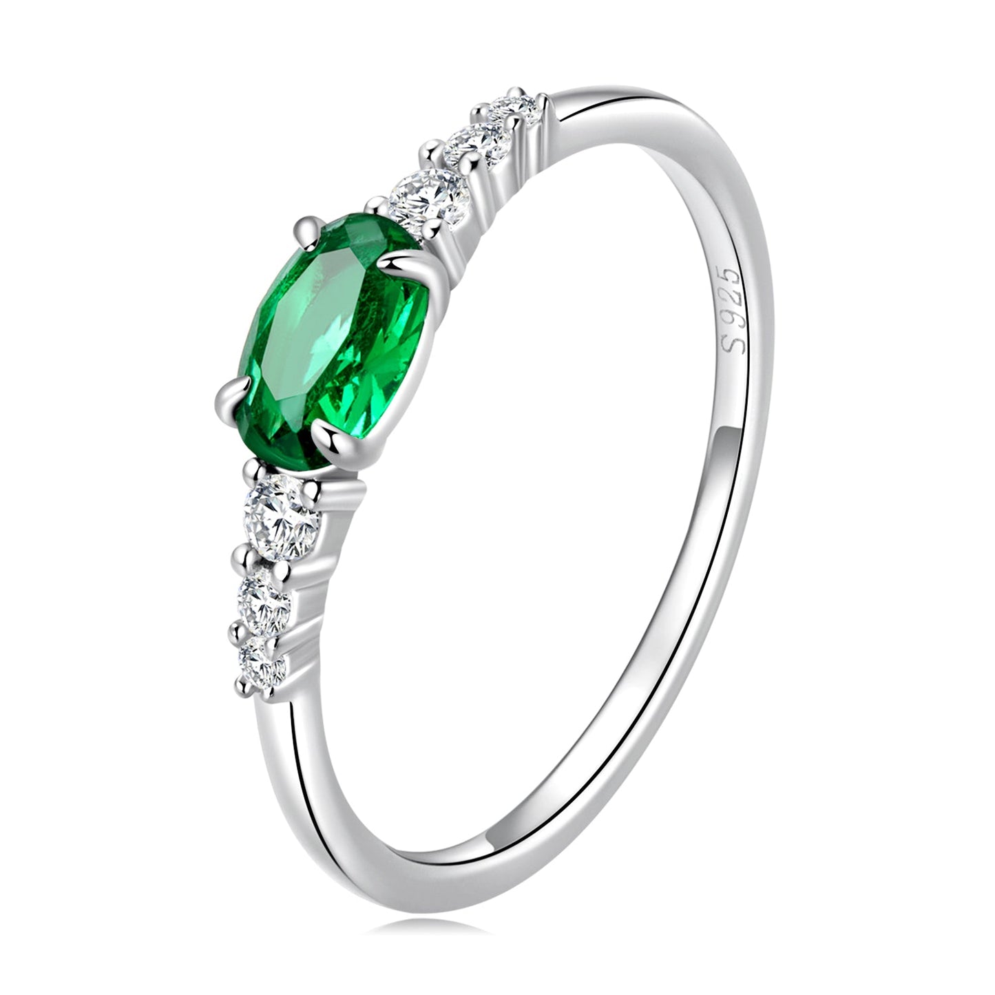 Elegant 925 Sterling Silver & Platinum Plated CZ Ring - Size 6.0