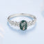 Anillo de Colgante de Ágata y CZ de Plata Esterlina 925 - Talla 6