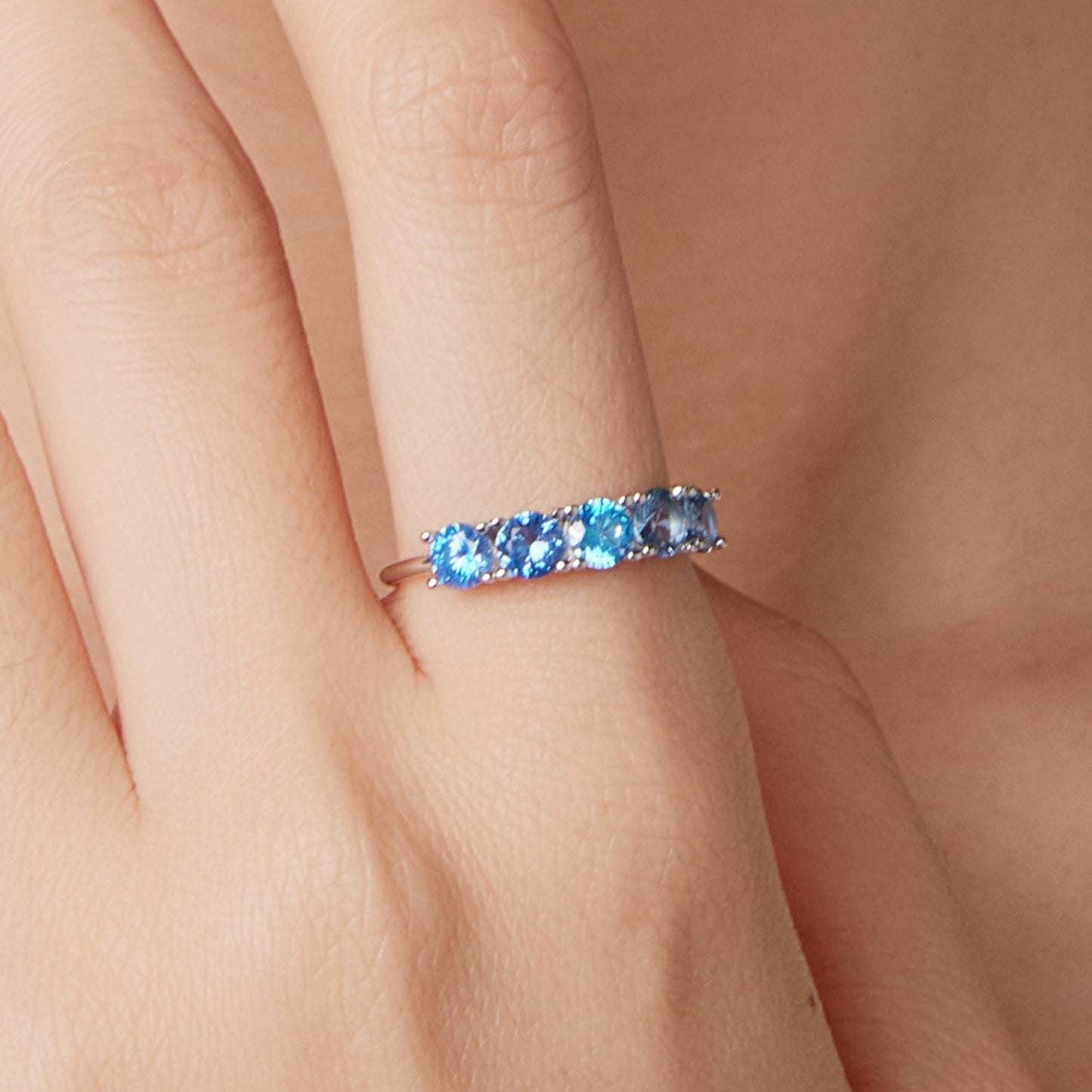 925 Sterling Silver Engagement Ring with White Gold Plating, Size 6.0
