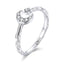 Bague de fiançailles en argent sterling 925 pavé CZ sur mesure