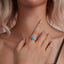 925 Sterling Silver Opal Engagement Ring with White Gold Plating