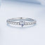 Bague de fiançailles en argent sterling 925 oxydé avec CZ, taille 6