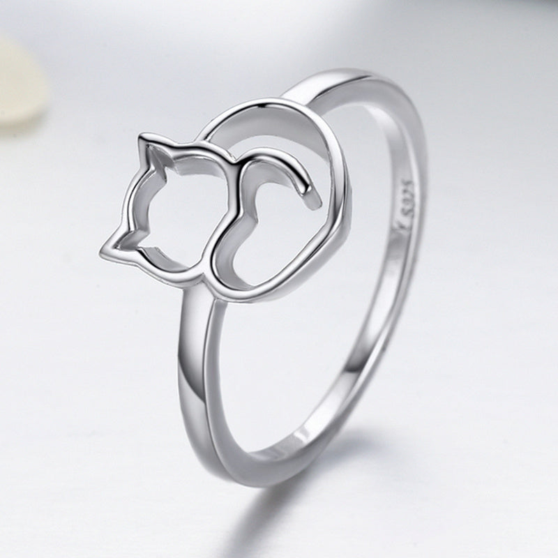 Elegant 925 Sterling Silver Engagement Ring with Platinum Plating