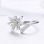 Bague de fiançailles élégante en argent sterling 925 avec CZ