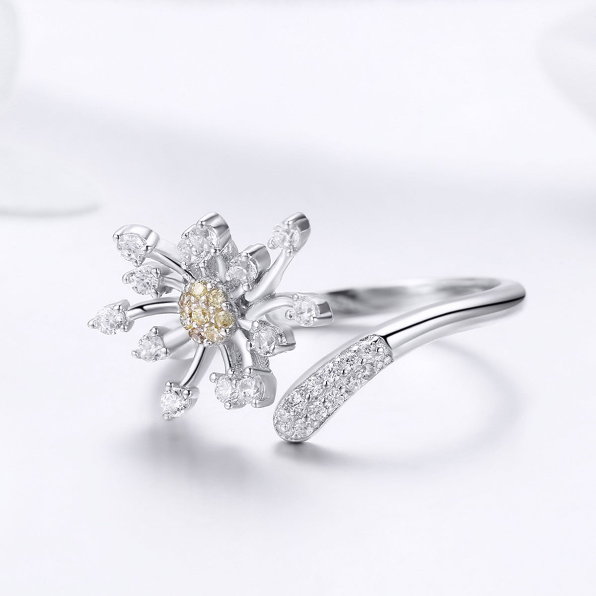 Bague de fiançailles élégante en argent sterling 925 avec CZ