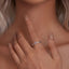 Bague en argent sterling S925 plaquée platine de 4 mm pour femmes - Taille 6.0
