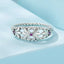 Bague en argent sterling 925 oxydé avec pavé de CZ pour femmes