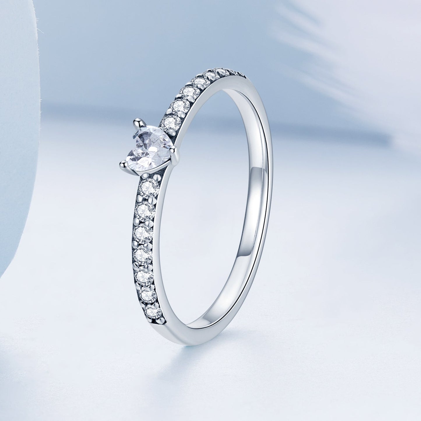 Bague de fiançailles en argent sterling 925 oxydé avec CZ, taille 6