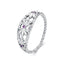 Bague en argent sterling 925 oxydé avec pavé de CZ pour femmes
