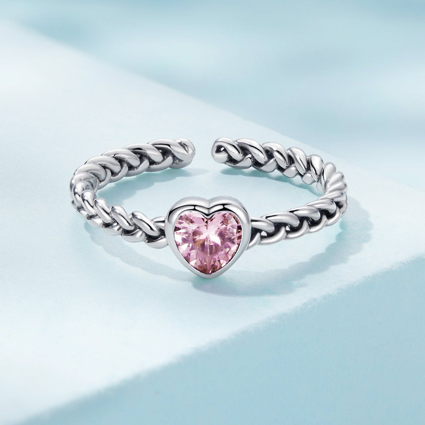 Bague en argent sterling 925 avec CZ Love pour femmes