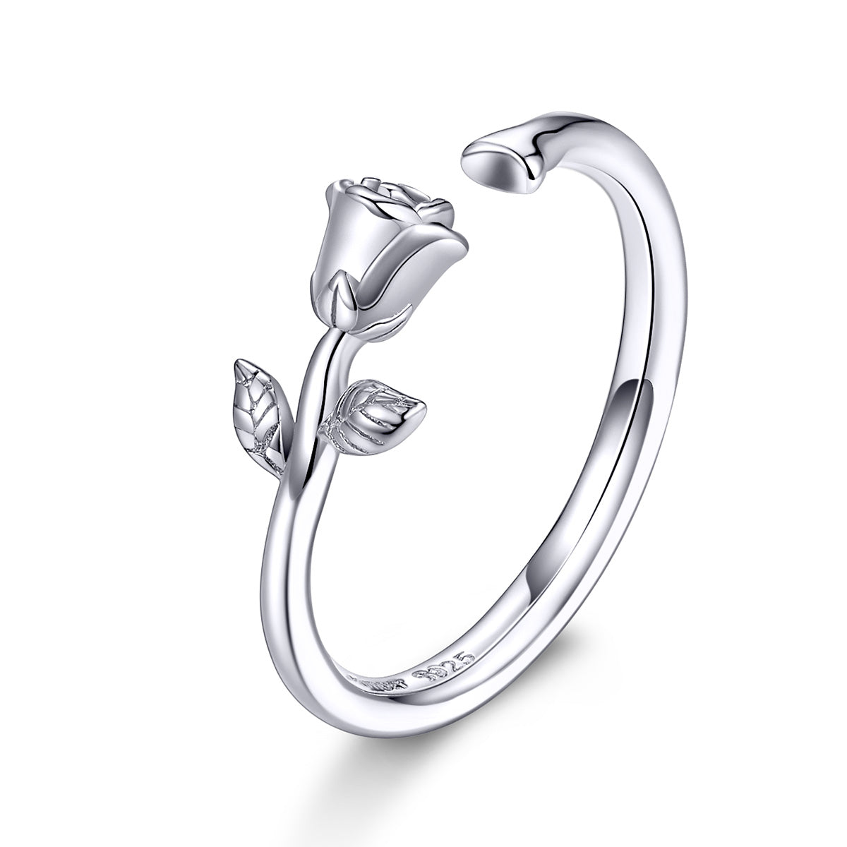 Bague de fiançailles en argent sterling S925 plaqué platine pour femmes