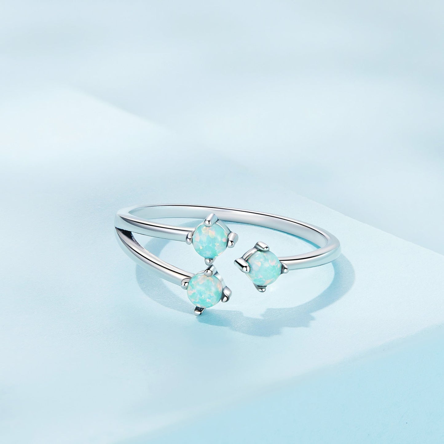 Anillo de Ópalo Translúcido de Plata Esterlina 925 para Mujeres
