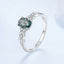 Anillo de Colgante de Ágata y CZ de Plata Esterlina 925 - Talla 6