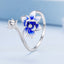 Bague en Émail de Fleurs en Argent Sterling 925