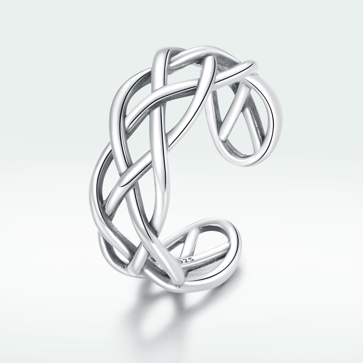Bague oxydée en argent sterling 925 pour femmes - Largeur de 0,8 cm