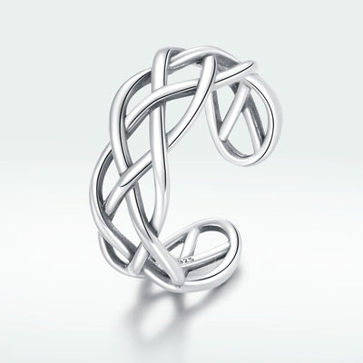 925 Sterling Silver Oxidized Ring for Women - 0.8cm Width