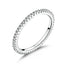 925 Sterling Silver Platinum Plated CZ Pavé Setting Ring - Size 5.0