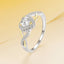Anillo Elegante de Plata Esterlina 925 y Oro Blanco con CZ para Mujeres - Talla 7.0