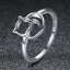 Elegant 925 Sterling Silver Engagement Ring with Platinum Plating