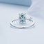 Bague de fiançailles élégante en argent sterling 925 avec CZ et verre pour femmes