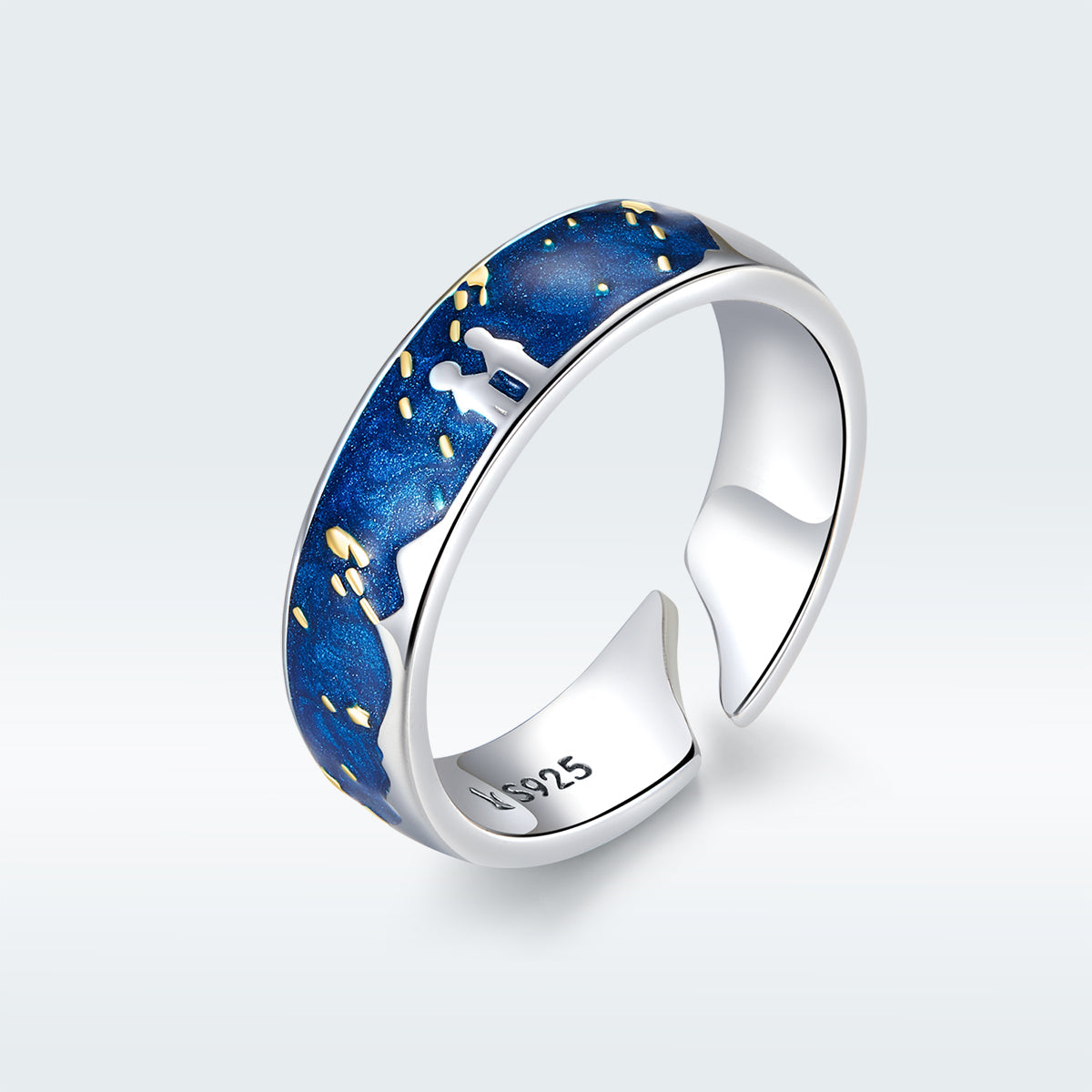 Anillo Elegante de Plata Esterlina 925 de 0.5cm de Ancho