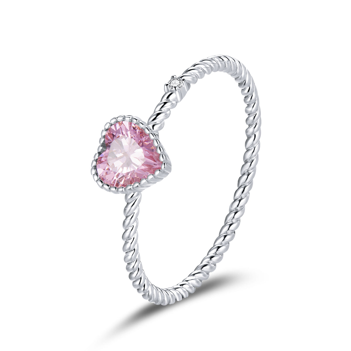 Anillo de CZ de platino chapado en plata esterlina 925 elegante para mujeres - Talla 9.0