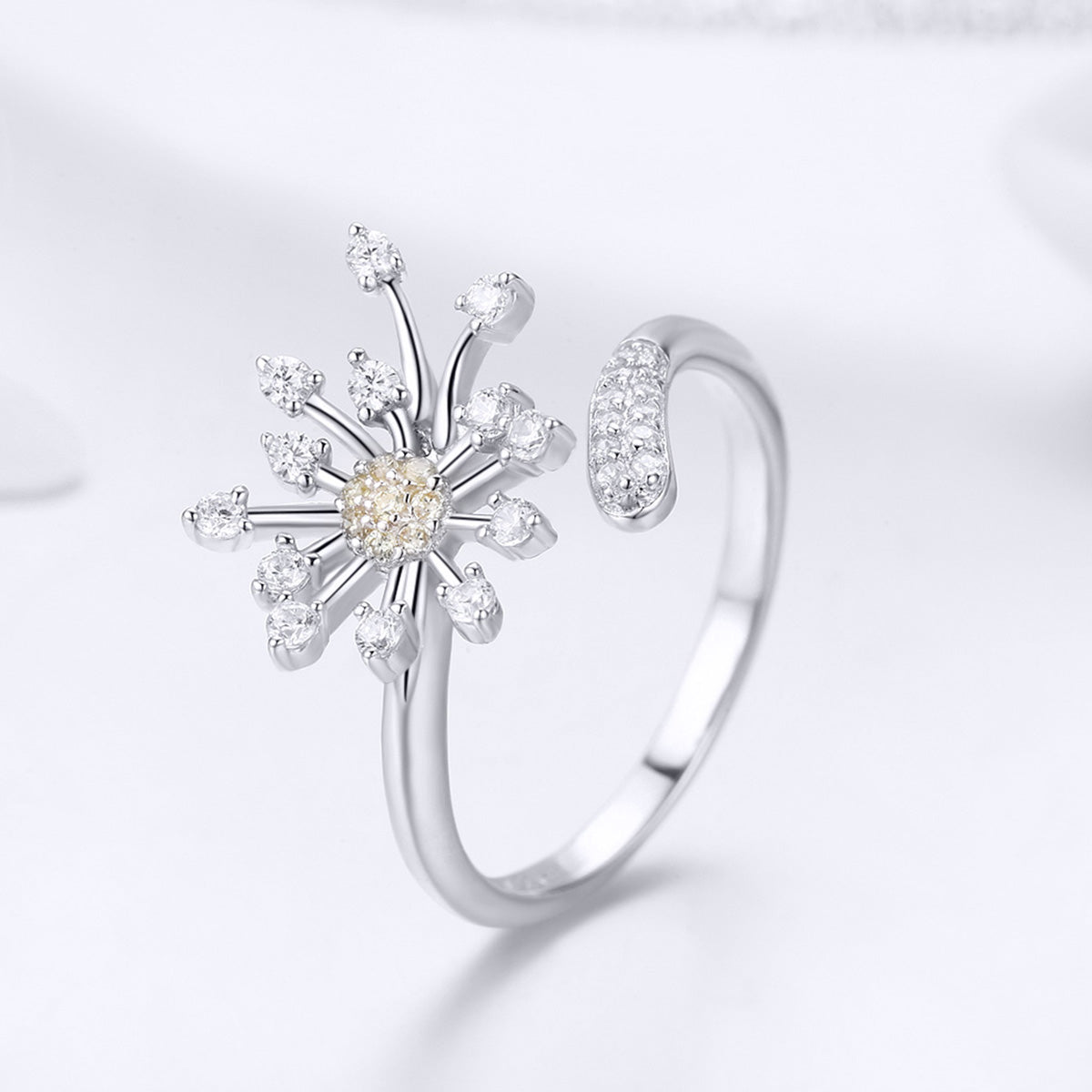 Bague de fiançailles élégante en argent sterling 925 avec CZ