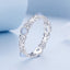 Bague en argent sterling S925 plaquée platine de 4 mm pour femmes - Taille 6.0