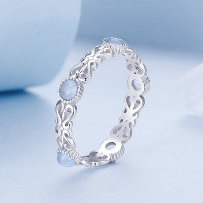 Bague en argent sterling S925 plaquée platine de 4 mm pour femmes - Taille 6.0