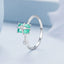 Bague de fiançailles élégante en argent sterling 925 avec CZ et verre pour femmes